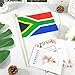 Newperlite South Africa Stick Flag South African Small Mini Hand Held Flags - Solid Wooden Pole and Spear Top,12 Pack, 5x8 Inches