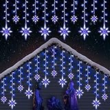 Enhon 14 Drops Christmas Bethlehem Star String Light Outdoor, 11.5FT 175 LED Large Hanging Bethlehem Star Lights with 8 Lighting Modes for Christmas Outdoor Light(Warm White)(Blue White)