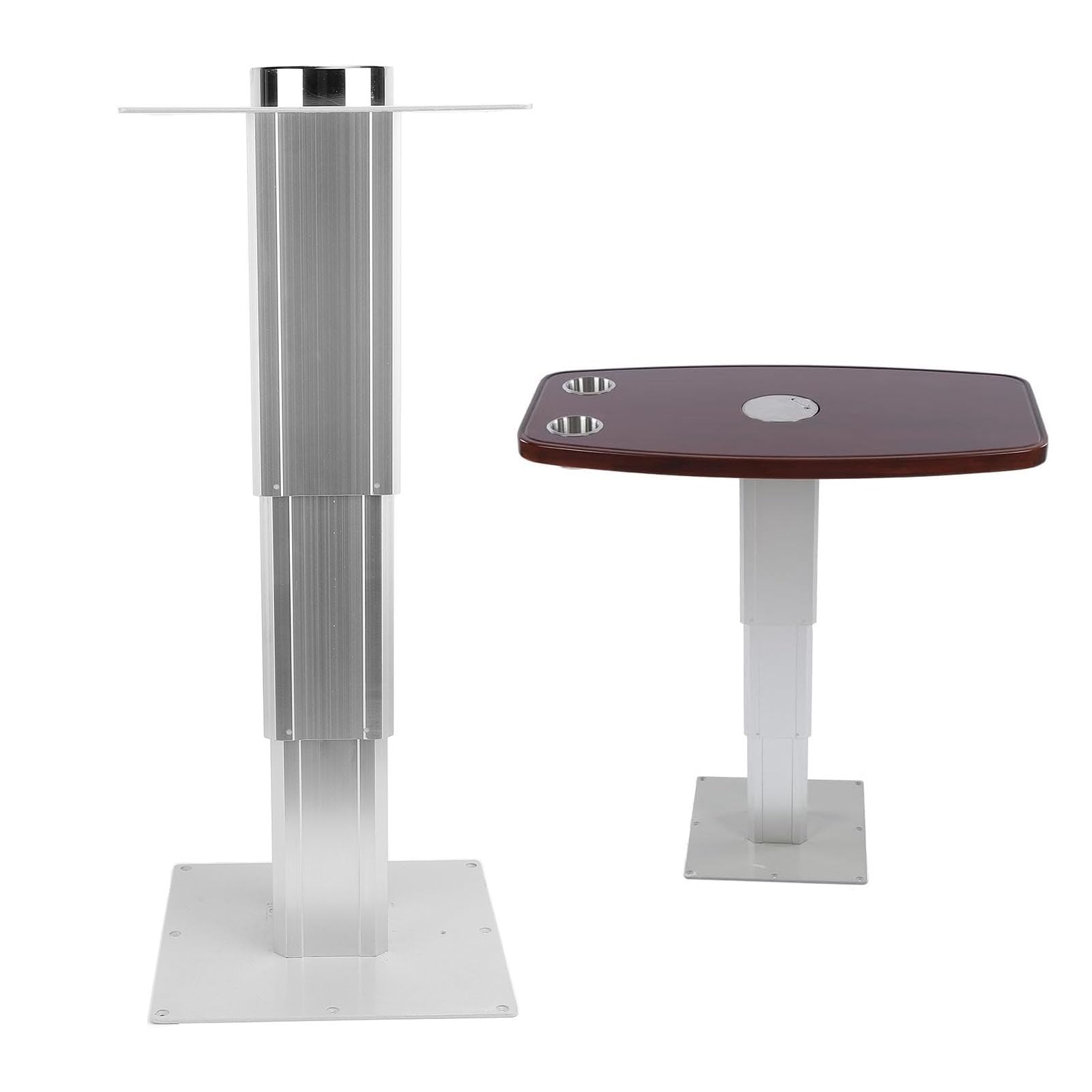 Akozon [Pata de Mesa para RV Pata de Mesa Elevadora de Aleación de Aluminio con Manivela Manual Ajustable de Alta Resistencia para Yates y Barcos