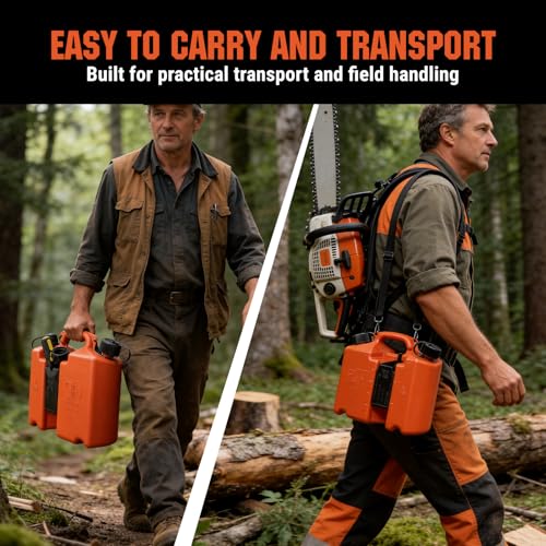 Dual-Chamber Chainsaw Fuel and Bar Oil Can