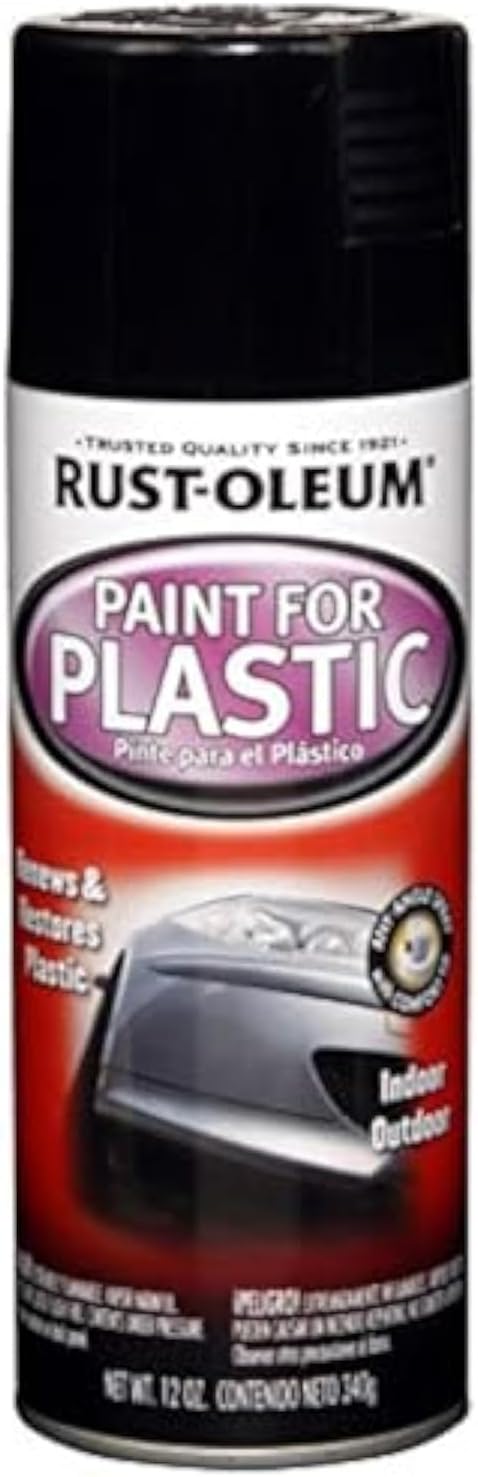 Rust-Oleum 248649 Automotive Paint for Plastics Spray Paint, 12 oz, Gloss Black