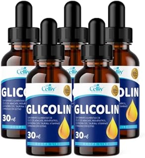 Kit Com 5 - Glicolin (Óleo de Abacate + Resveratrol + Coenzima Q10 + Taurina) 30ml Celliv