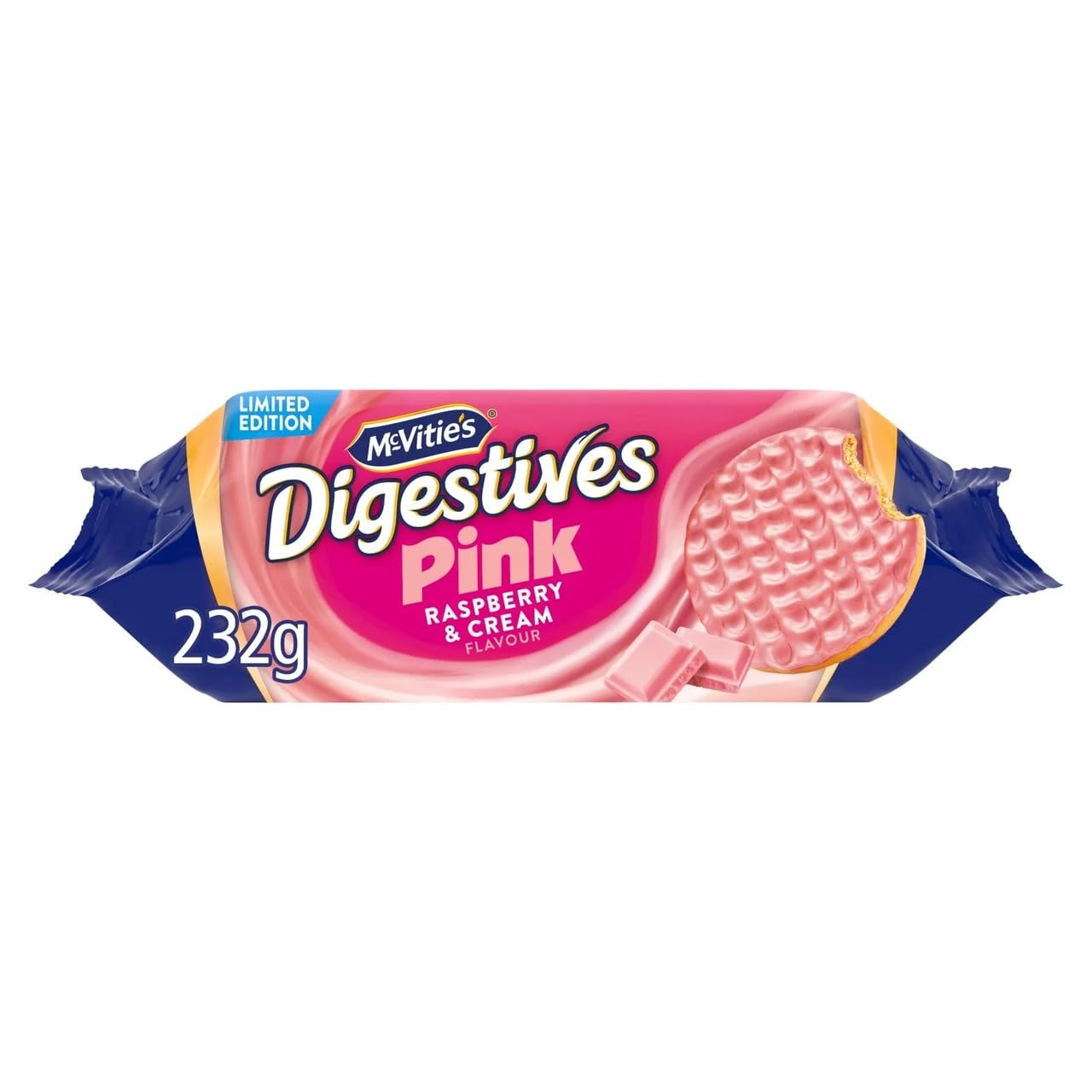 McVitie's Digestives Pink, Raspberry & Cream Flavour Biscuits, 232 g (Pack of 1)