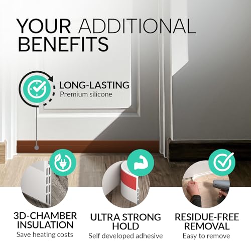 Image of Vellure door draft stoppers for bottom of door - NEW premium door sweep / door seal strip (save energy - installs quickly and easily) door weather stripping, ideal for keeping out cold (1x39 inch brown)