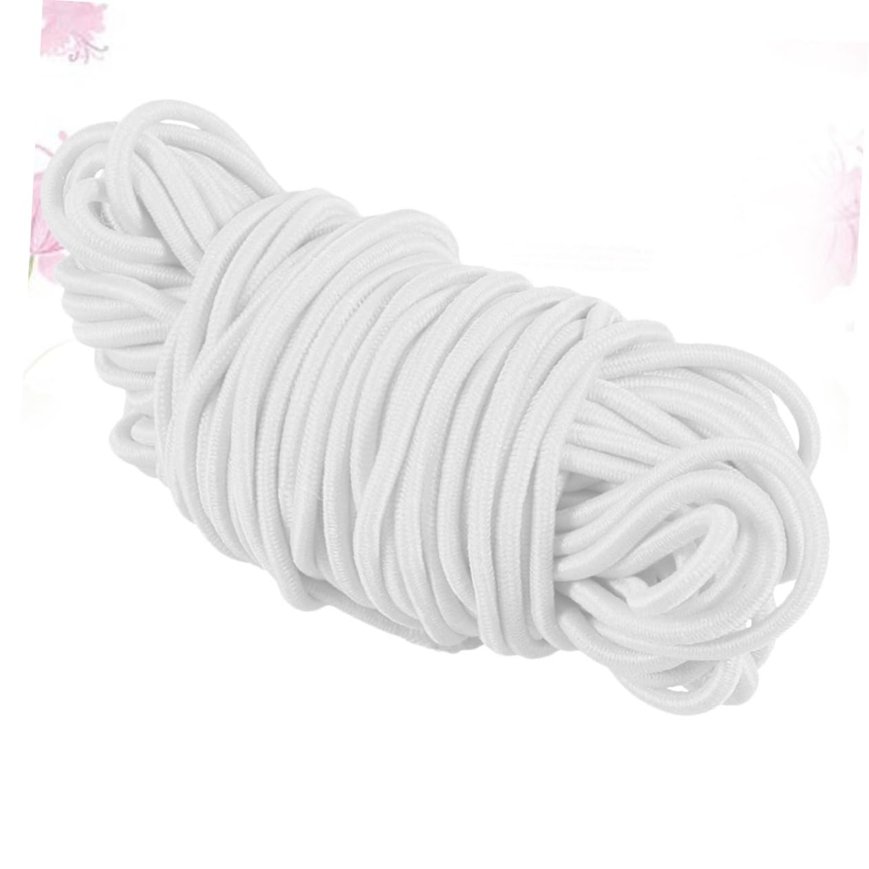 Lurrose 100m Elastic Band Bianco Da Corda Elastico Rotonda Per Progetti Fai Te Realizzazione Di Maschere Legature Di Libri e Decorazioni Artigianali