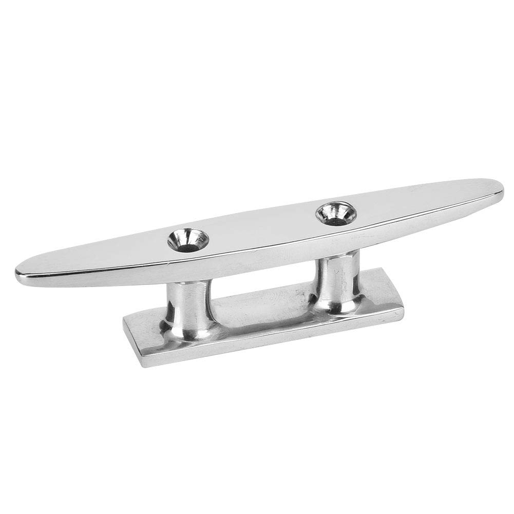 TANIQIACA Stainless Steel 316 Base Cleat, Polished Mirror Boat Accessory, Marine Rope Base, Resistant, Sturdy and Lightweight, Easy to Install, Multiple (4 Inch)