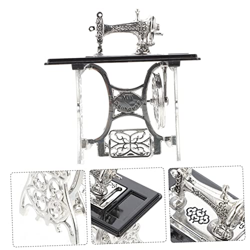 Operitacx 1Pc Mini Naaimachine Peuter Huishoudelijk Speelgoed Huishoudelijk Speelgoed Miniatuur Naaimachine Poppenhuis Voet Naaimachine Meubelmodellen Miniatuur Model Legering Modellering - Image 7
