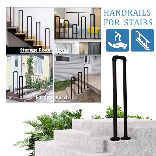 Rampe d'escalier extérieure au sol de 1,6 pi avec fixations complètes - 4