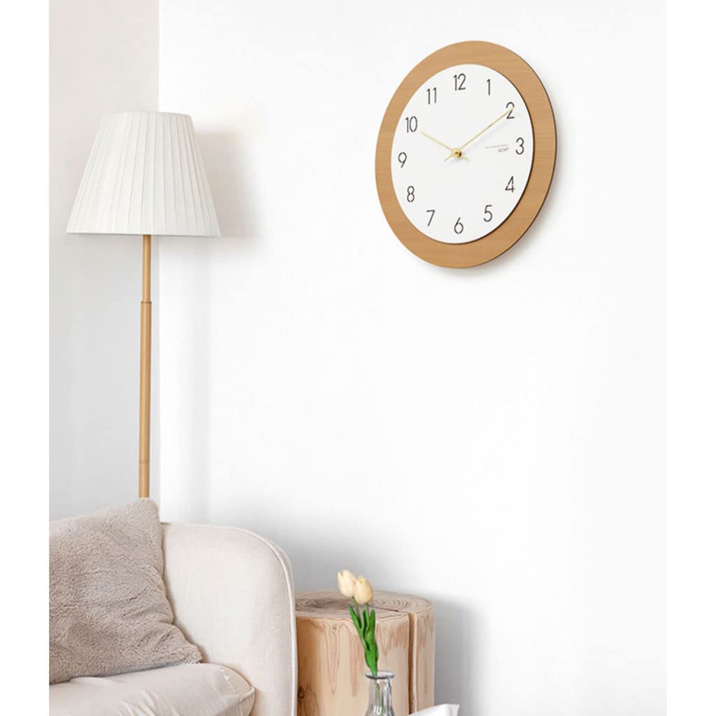 Stylowy nowoczesny minimalistyczny zegar ścienny 38 cm cichy na baterie okrągły zegar ścienny styl skandynawski zegar ścienny z motywem słojów drewna dekoracyjny do domu zegar kwarcowy cichy