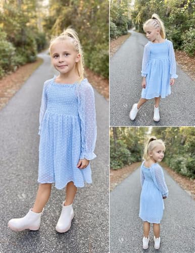 Image of Arshiner Girl Tulle Dress Winter Long Sleeve Teen Girls Party Casual Dresses 5-14Y