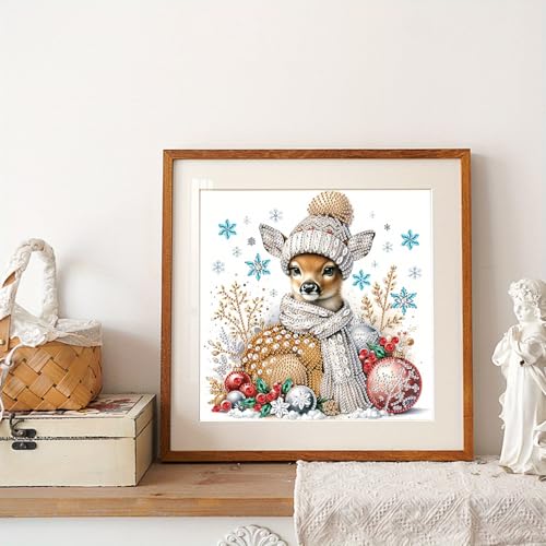 Image of Tontut Diamond Painting Kit for Adult Beginners, Snowflake Animals 5D Special Diamond DIY Crystal Rhinestone Crafts for Home Wall Decoration