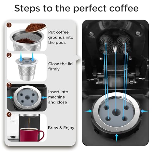 Image of Reusable K Cup for Ke K Supreme machine- permanent ke coffee filter Refillable K cups for Ke K Supreme Plus Coffee Makers(2pcs)