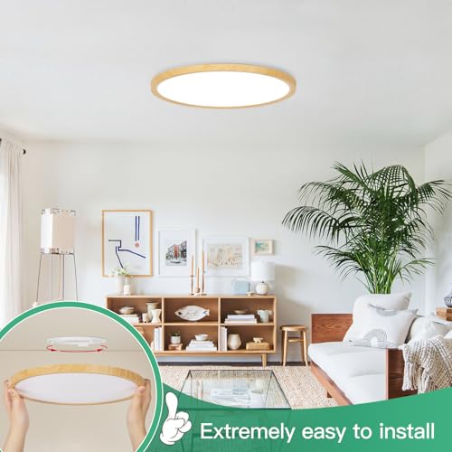 Image of Brightever 12 Inch LED Flush Mount Ceiling Light Fixture, Dimmable, 3200LM