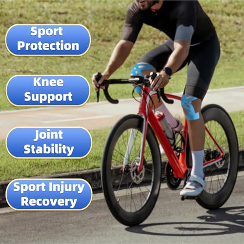 Image of Precut Kinesiology Tape for Knees, 10 Pcs, 5 Colors - Knee Support & Stability, Knee Pain Relief Athletic Tape - Waterproof & Elastic, Breathable Hypoallergenic Latex-Free Tape
