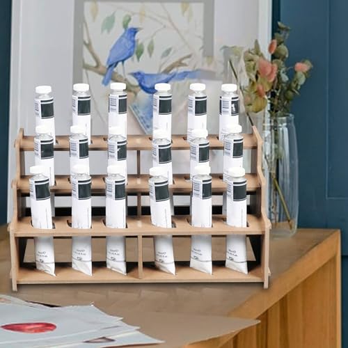 Support de tubes en bois pour organiser votre studio d'art et vos séances créatives - 4