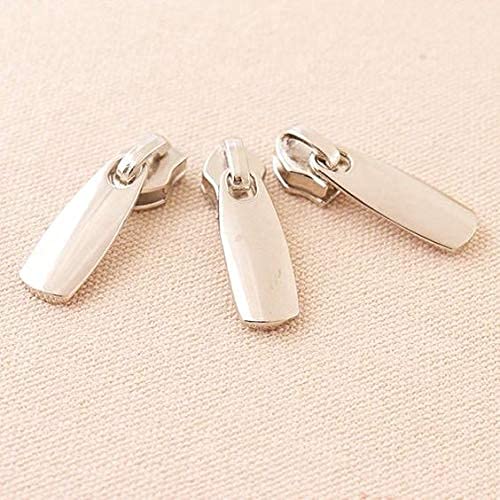 Image of Croatia Heavy Metal Zipper Sliders Zipper Repair Size #5 (Silver) Replacement Sewing DIY for Luggage Purses Bags (Pack of 10)