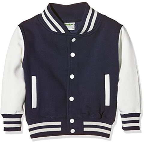 AWDis Kids Unisex Varsity Jacket/Schoolwear (7-8) (Oxford Navy/White) Cover