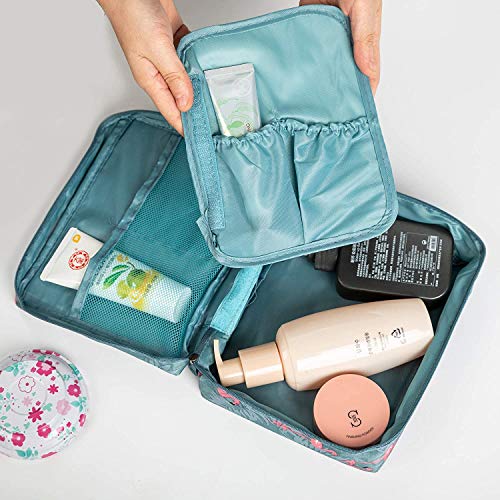 Image of Floral 18 Cms Cosmetic Pouch (L WaterproofTravelBag-32 Gray)
