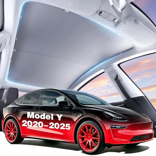 Image of Roof Sunshade for Tesla Model Y 2020-2025, Full Blackout 2PCS