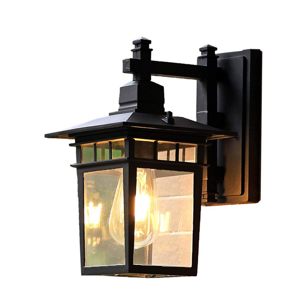 HELCEKOU Vintage Aluminum Outdoor Wall Lamp Waterproof Sconces for Yard and Garden Traditional Antique Light Fixture E27 Bulb Compatible