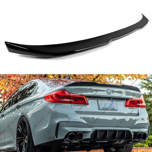 Safety Recall 20V-484 - Rear Spoiler - 2020 BMW X6 3 WheelX Rear Spoiler Compatible with 2017-2023 BMW G30 5 Series F90 M5, Pro Style Duckbill Trunk Exterior High Kick Tail Deck Lid Wing Lip Fits 530e 530i 535i 540i 540d 550i M5 (Glossy Black)