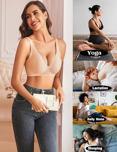 Avidlove Wireless Bras Full Coverage Seamless Comfort Colors Tshirt Bras for Women No Underwire with Padded4