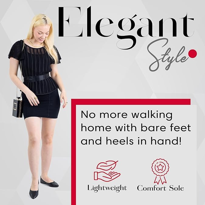 Image of Foldable Flats for women, Casual Business Shoes for Travel, Office, Events