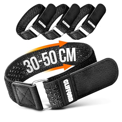 CLIFFORD Elastische Klettbänder I 30mm I Multifunktion Klettverschluss Band für Hosenklammer Fahrrad, Auto, Haushalt I Klettkabelbinder Straps I Klettband Kabelbinder Klett Hosenschutz I Hosenband CLIFFORD Elastische Klettbänder I 30mm I Multifunktion Klettverschluss Band für Hosenklammer Fahrrad, Auto, Haushalt I Klettkabelbinder Straps I Klettband Kabelbinder Klett Hosenschutz I Hosenband
