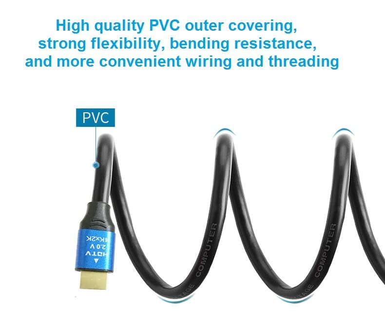 Miniatura 4 de Cable HDMI 4K largo de alta velocidad para PS5, Nintendo Switch, laptop, escritorio, monitor de juegos, Xbox, consola PS4, TV, Blu-ray, proyector