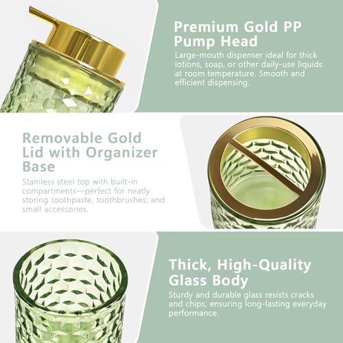 Ensemble d'accessoires de salle de bain vert olive 5 pièces complet - 6