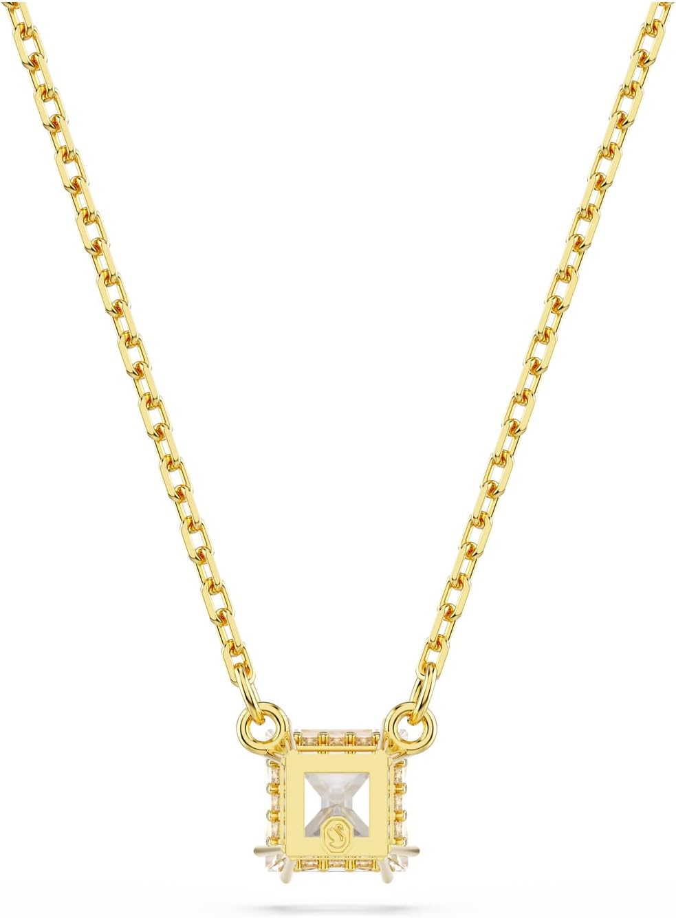 Swarovski Stilla Pendant, Square Cut, Clear, Gold-Tone Finished - Image 4