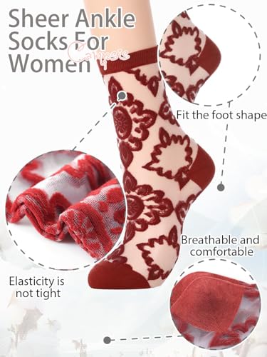 Image of Campsis Women Sheer Socks Sheer Ankle Socks for Women and Girls