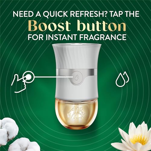 Air Wick Vibrant Plug In Scented Oil Refill, Infused with Essential Oils, Plug In Air Fresheners for Home, Cotton & White Lotus, 4 ct - image 7