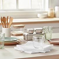 Vista 3 de Urban Villa Juego de 6 servilletas de tela blancas (18 x 18 pulgadas) 100% algodón absorbente, lavable, duradero, reutilizable, ideal