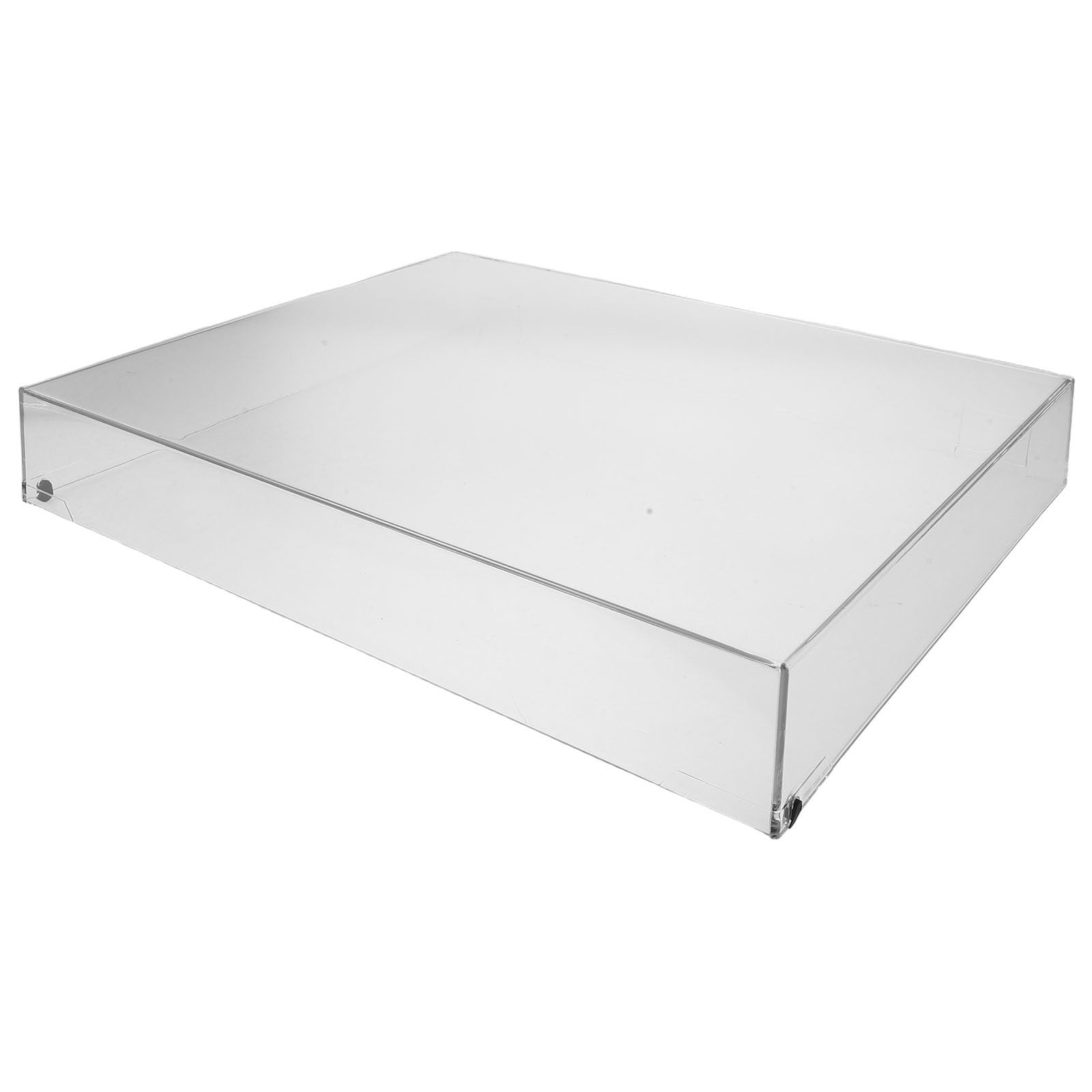 PRETYZOOM Copri vinile trasparente in acrilico per, protezione antipolvere per uso casalingo con accessori audio 16,2x13,2x2,4 pollici