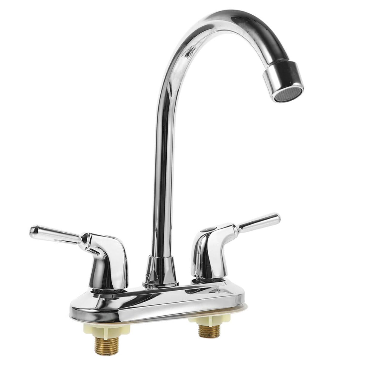 jojofuny Rubinetto e Bagno Due Maniglie Miscelatore Girevole con Beccuccio Controllo Acqua Calda e Fredda Design Resistente per Lavelli Utilità