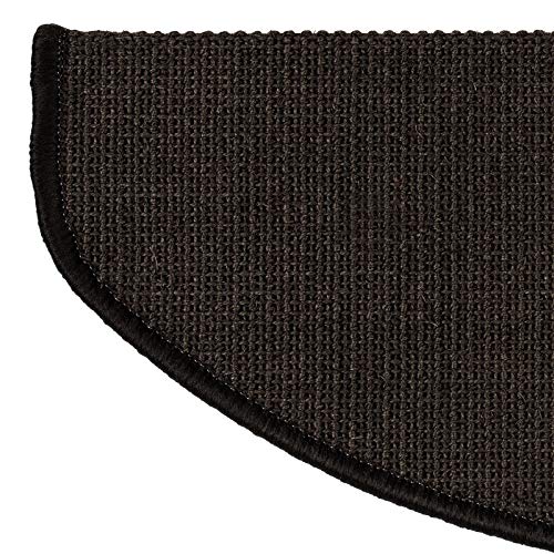 Floordirekt Pure Nature Sisal Stair Pads, Semi-Round or Rectangular Stair Pads in, Stair Rug Carpet Made of Natural, Robust Sisal Fibre (Black, Semi-circular 65 x 23,5 cm) - Image 3