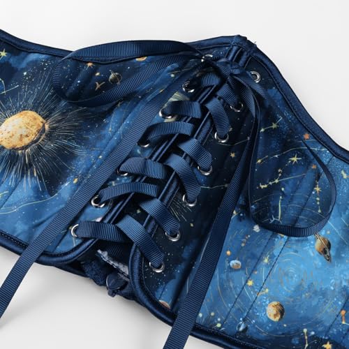 Image of Scarlet Darkness Corset Belt for Women Renaissance Lace up Corset Floral Wide Waist Belts