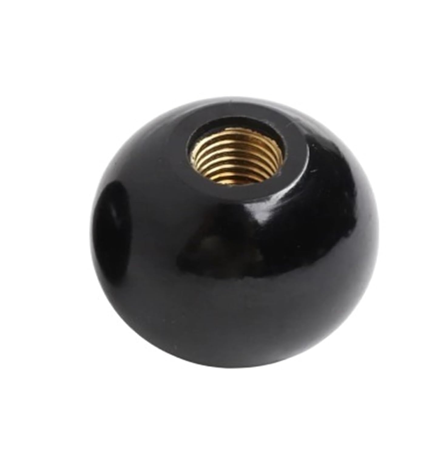 GKIRQVPE Threaded Ball Knob， Pack of 5 Black Bakelite Ball Lever Knobs M5-M12 Female Thread with Copper Nuts(M5x20)