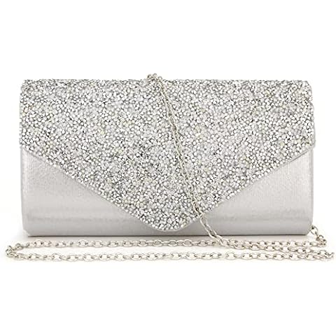 Taponukea Clutch Purses for Women Fancy Handbags for Evening Bag Shiny Rhinestone Studded Prom Party Bridal Clutches Cover