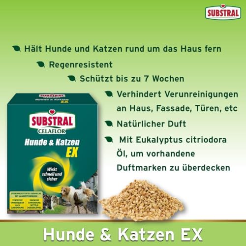 Substral Celaflor Hunde & Katzen Ex, Hund, Marder und Katze Abwehr und Vertreibungsgranulat, 200g - mit Sofortwirkung