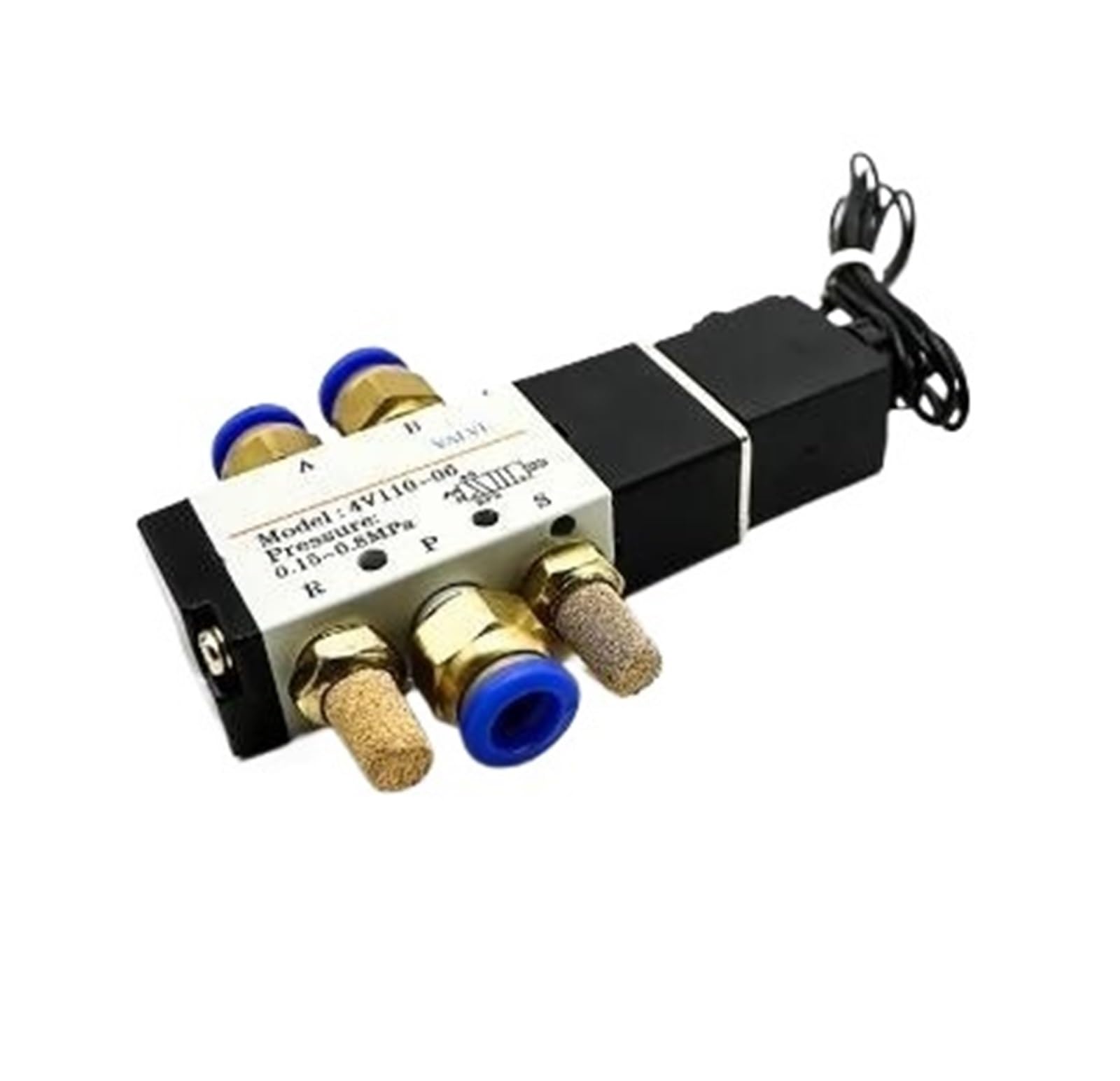 1 szt. 4V110-06 1/8 Standardowy zawór elektromagnetyczny powietrza z gwintem rurowym 5-drożny port 2 pozycje gazowe pneumatyczne elektryczne zawory magnetyczne DC12V 24V 110 V220V napięcie cewki (drut