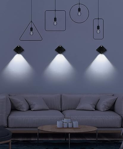 Miniatura 10 de Luz de pared con sensor LED, lámpara de pared LED recargable inalámbrica con detector de movimiento, luces de gabinete, lámparas de noche para