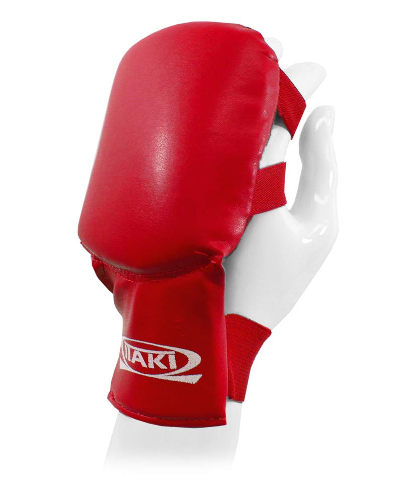 Guanti Paranocche, Ecopelle, per Ju Jitsu, Karate, Arti Marziali, Colori: Blu o Rosso