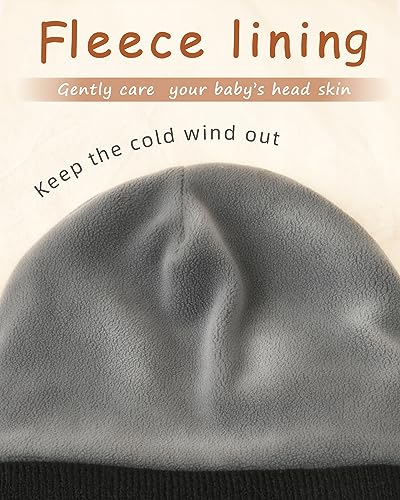 FURTALK Baby Beanie Fleece Lined Toddler Winter Hat Boys Girls Knit Warm Beanies Kids Ski Hats for 0-8 Years3