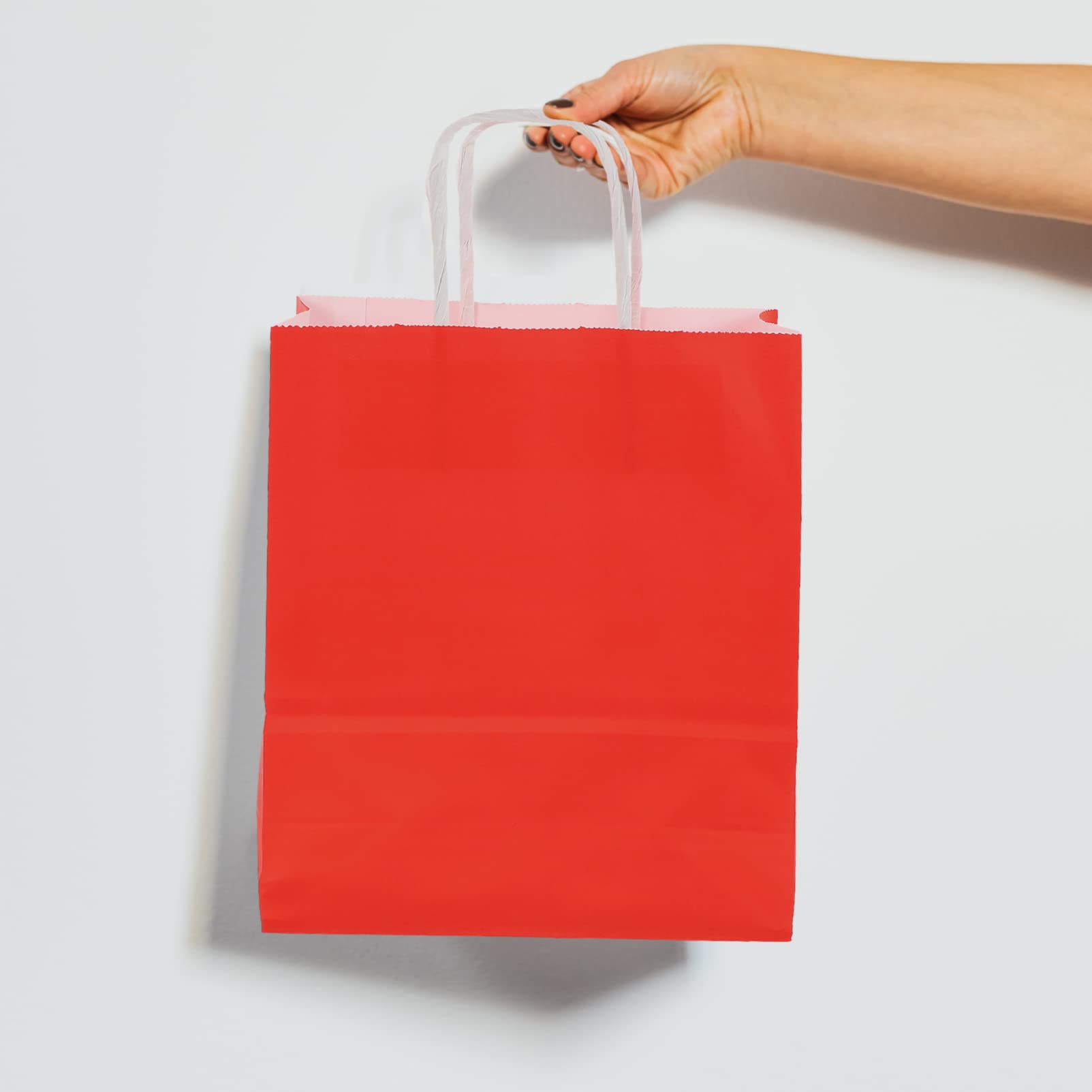 NOLITOY 25 Piezas Bolsas de Obsequio de Papel Kraft Rojas Unidades para Fiestas Navideñas Bolsas para Guardar Dulces para Regalos de Festivales Uso Eventos de Año