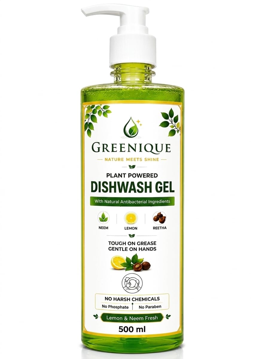 Natural Dishwash Gel Liquid 500ml | Plant Powered Kitchen Cleaner | Tough on Grease, Gentle on Hands | Neem, Lemon, Reetha & Shikakai Extracts | Anti-Odor Formula-image-14