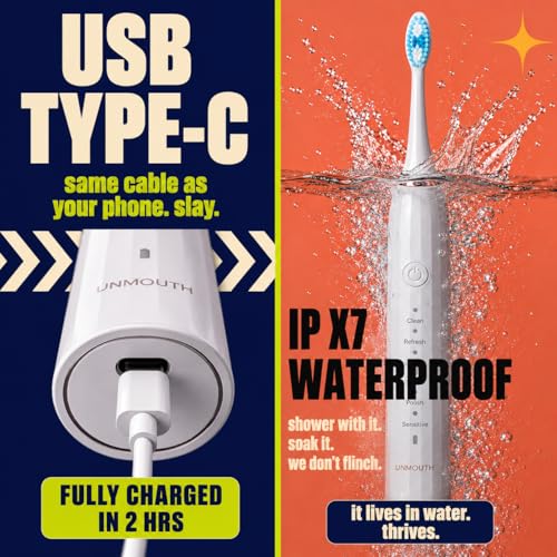 Image of Sonic Electric Toothbrush for Adults Rechargeable | 5 Modes, 43000 VPM Deep Clean, Smart 2-Min Timer, IPX7 Waterproof, Dupont Bristles, 60-Day Battery, Type-C Fast Charging (Green)