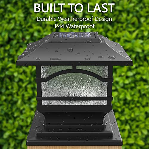 Davinci Lighting Premium Solar Outdoor Post Cap Lights - 4X4 5X5 6X6 - Bright Led Light For Fence Deck Garden Or Patio Posts - Slate Black (1 Pack) #TOP5