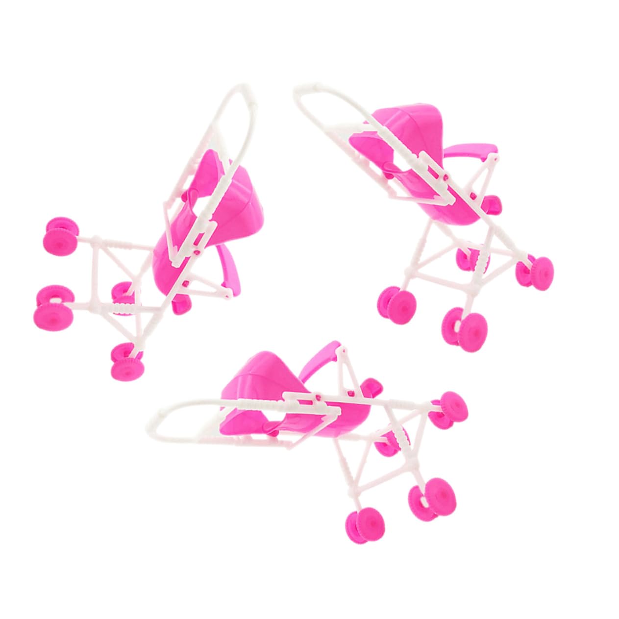 Kisangel 3Pcs Doll Stroller Realistic Play Stroller for Safe for Role Play Present for Birthdays Holidays Interactive Party Games